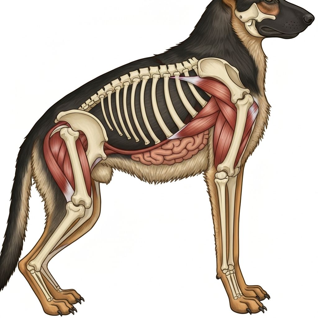 German Shepherd breed characteristics that increase bloat risk including deep chest structure