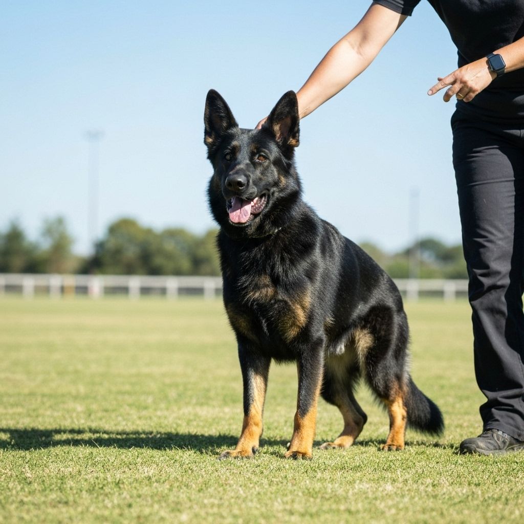 German Shepherd demonstrating solid foundation training