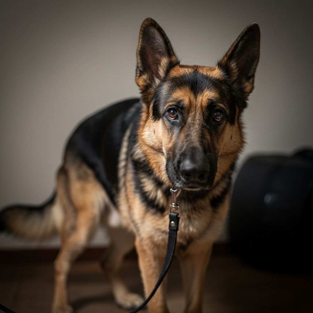 German Shepherd showing signs of separation anxiety
